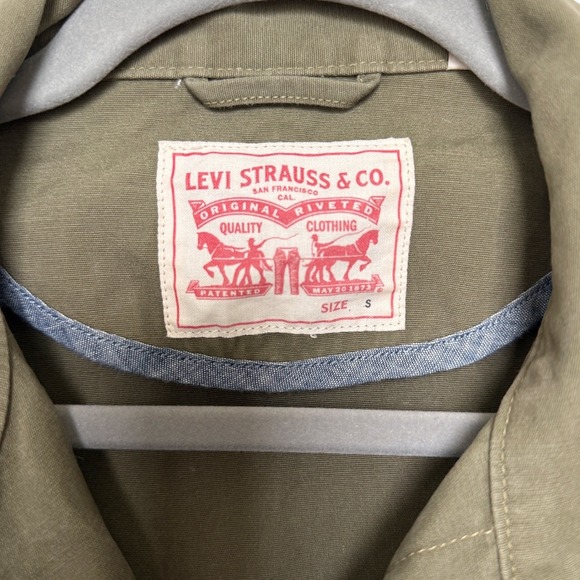 Levi Strauss Co Utility Jacket Olive Green Button Front Drawstring Waist Wmn S - Picture 2 of 11